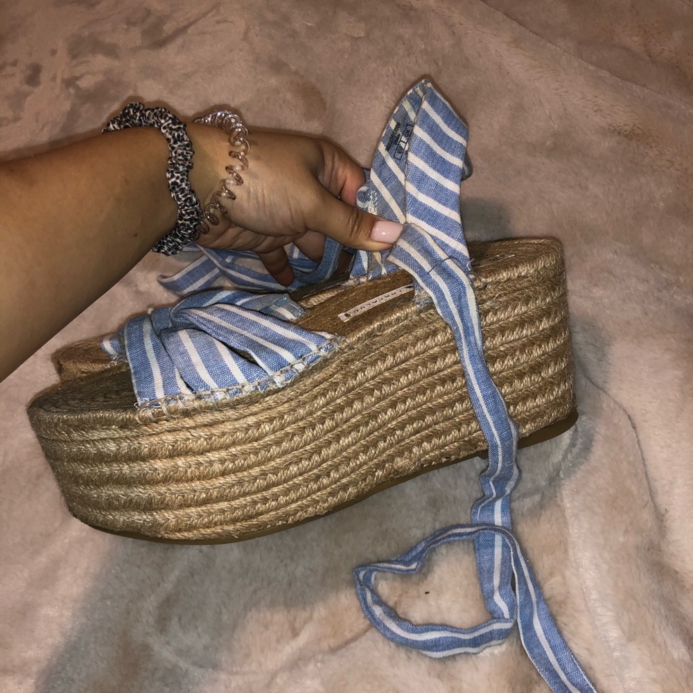 Zara Tie Up Jute Platform Espadrilles - Picture 6 of 7